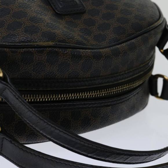 CELINE Macadam Canvas Hand Bag PVC Brown Black Auth bs12763 - Picture 6 of 16